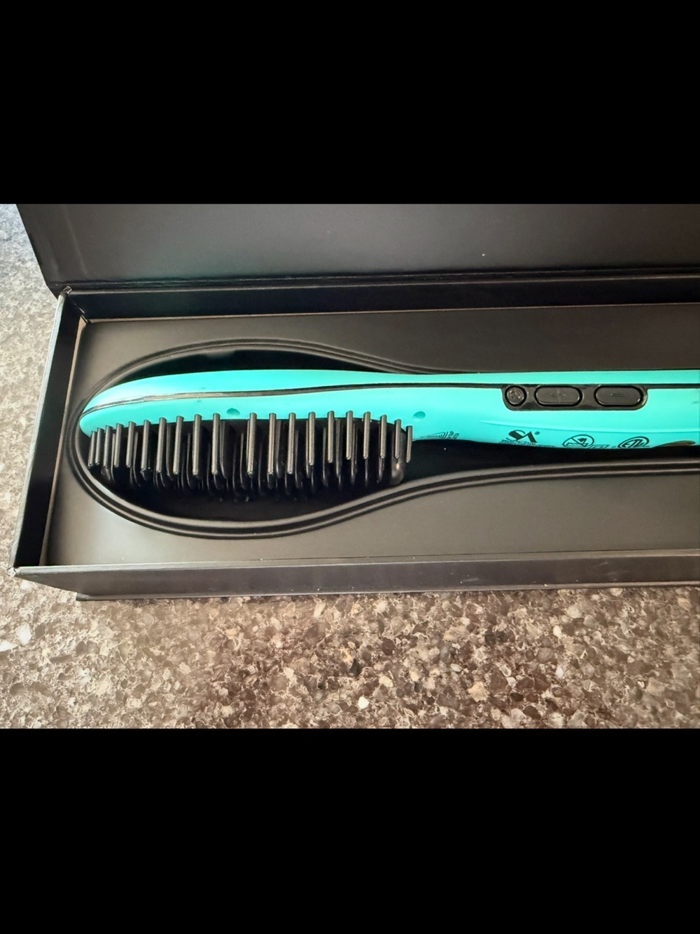 Electric Hair Straightening Brush - Teal Finish
